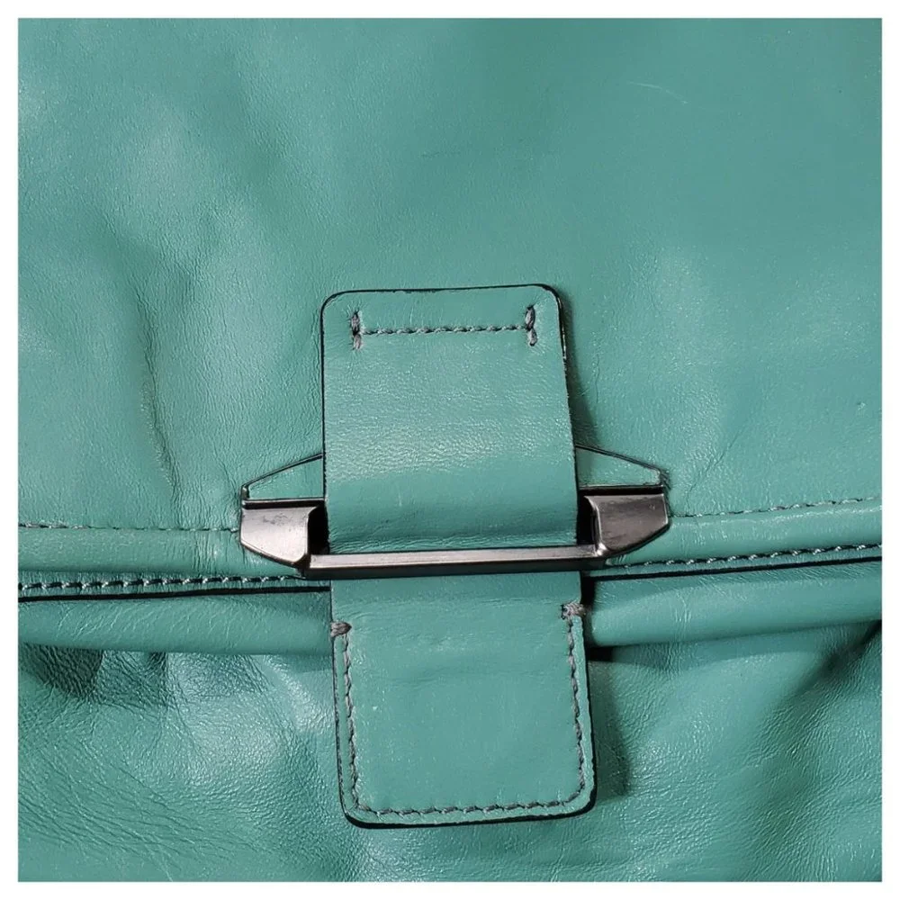 NWT Kooba Leroy Leather Cross Body Bag in Sea Glass blue teal - Picture 6 of 16